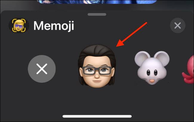 Выберите желаемый Memoji