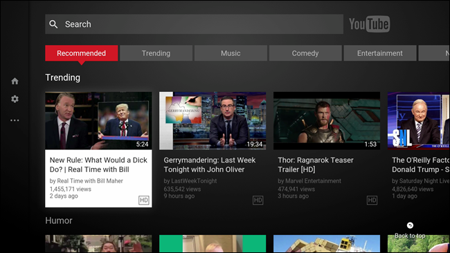 Интерфейс Fire TV на телевизоре
