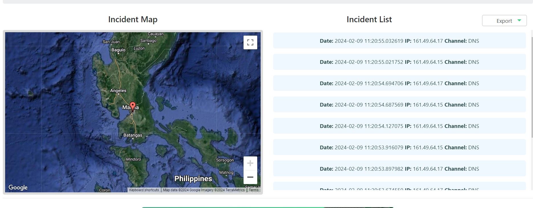 Расположение инцидента Canary Tokens