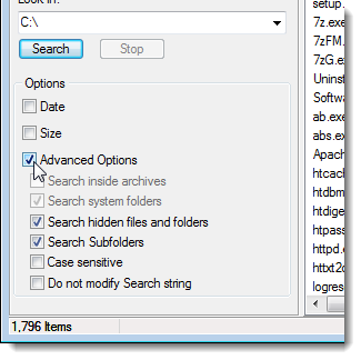 Дополнительные параметры поиска