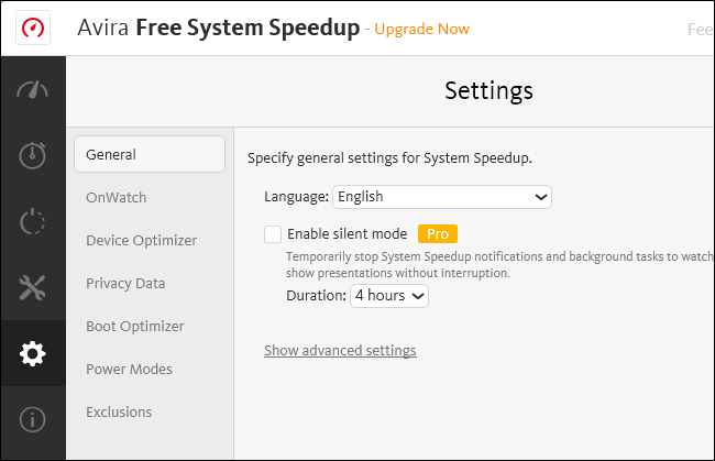 Скриншот окна настроек Avira с разделом компонентов