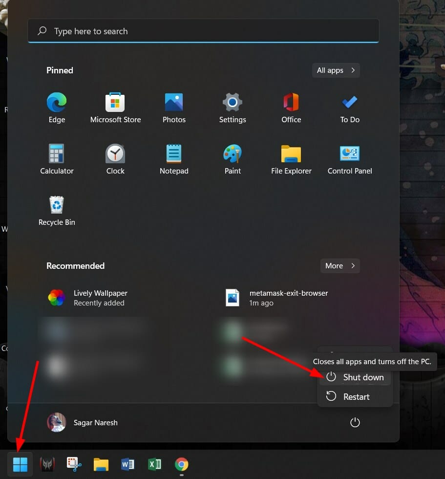 Изображение: выключение компьютера