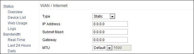Вид панели настроек Wi‑Fi в интерфейсе роутера