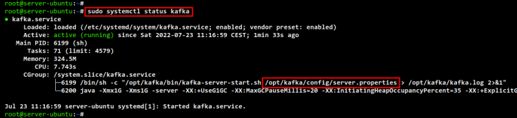 Статус сервиса Kafka в systemd
