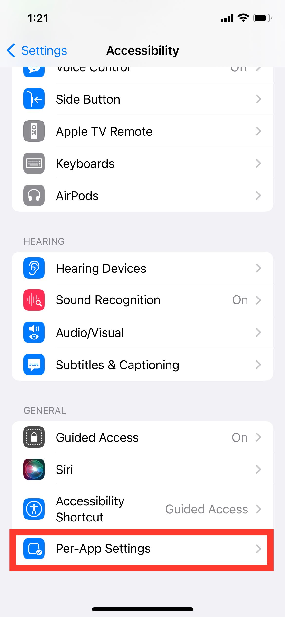 Настройки для отдельных программ