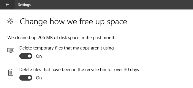 Включить Storage Sense в Windows 10