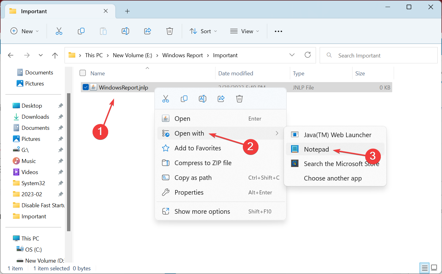 Изображение: выбор Блокнота для открытия JNLP