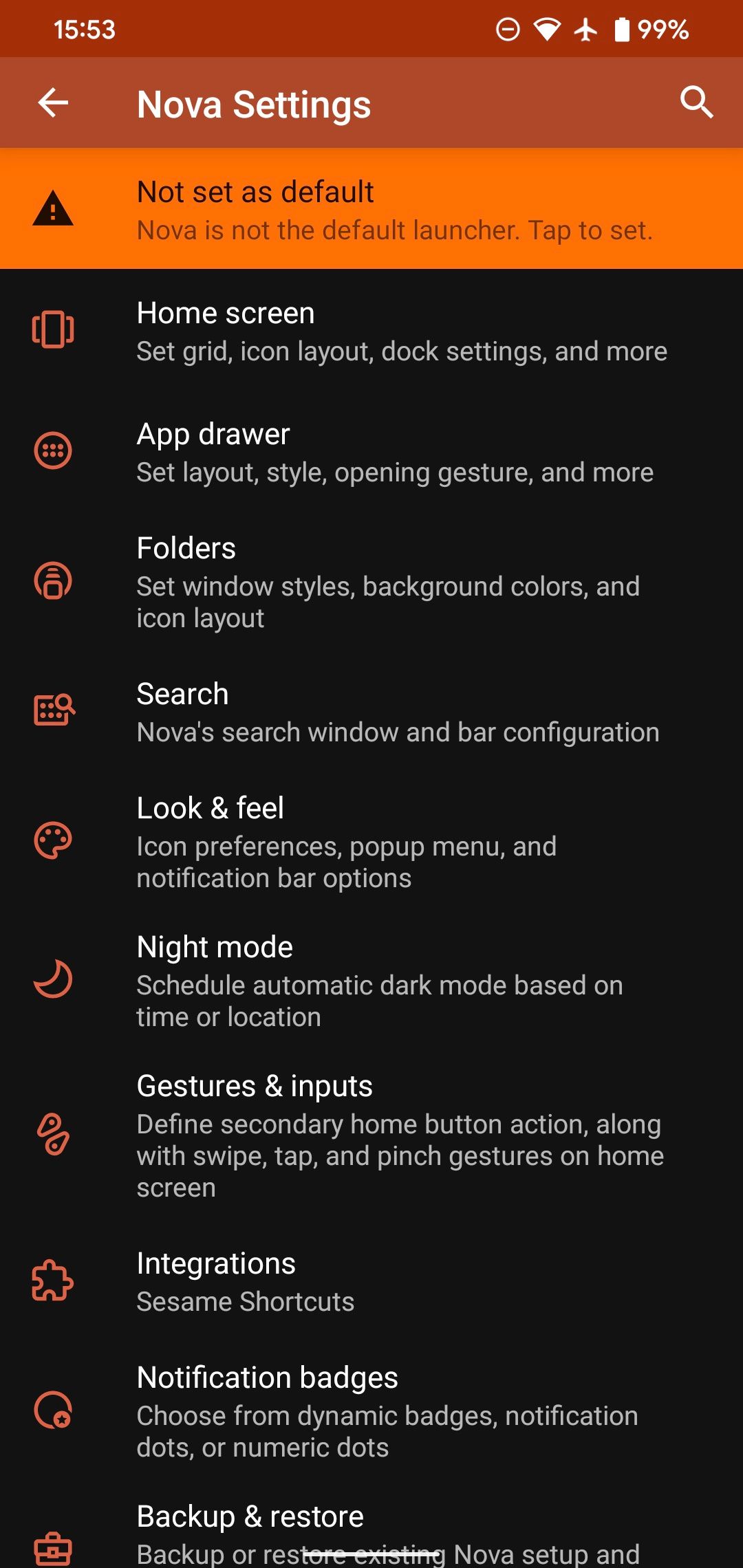 Nova Launcher Default Message