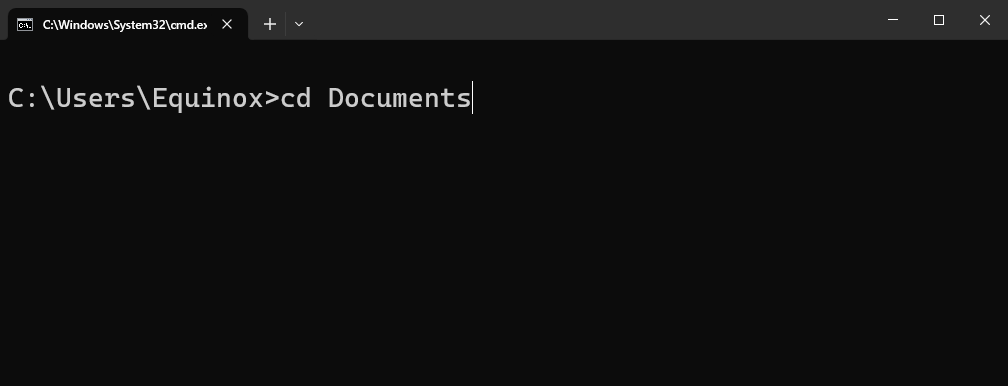 Открытие папки Documents. 