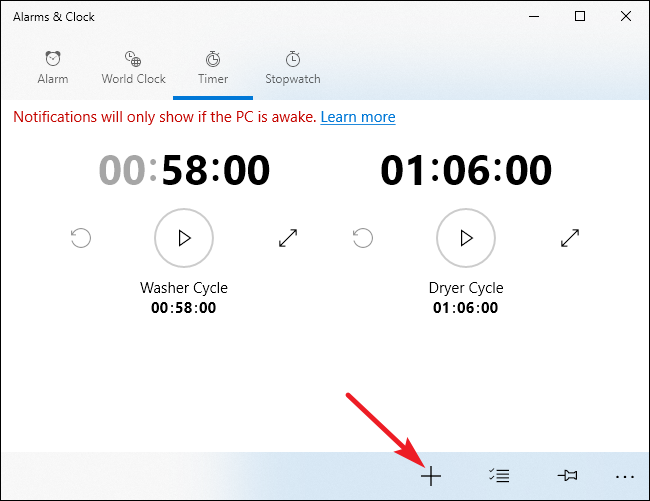 Кнопка создания нового таймера