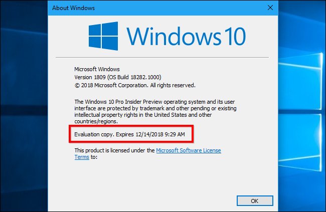 Сведения о номере сборки Windows 10 в настройках