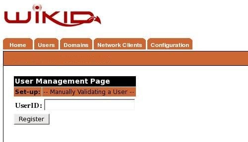 Окно валидации пользователя в интерфейсе WiKIDAdmin