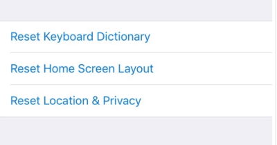 Сброс словаря клавиатуры на iPhone