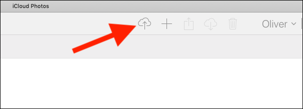 Кнопка загрузки в облако на iCloud.com