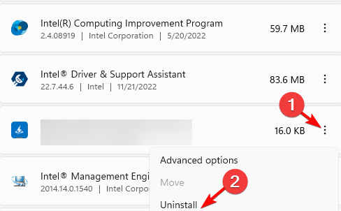 Удаление связанного приложения
