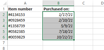 Ячейки с датами в настроенном формате