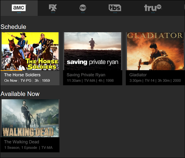 Поиск доступных для просмотра эпизодов в Sling
