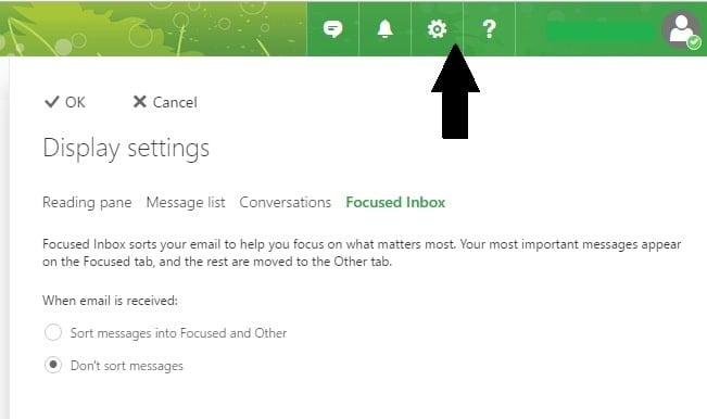 Настройки Focused Inbox на Outlook.com