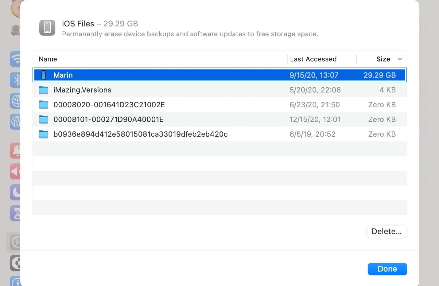 Удаление файлов iOS на Mac