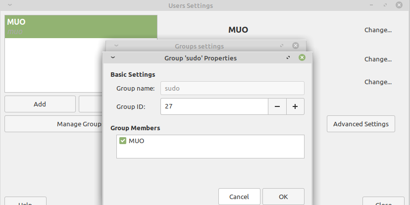 Modifying Sudo Group Members in Linux Mint