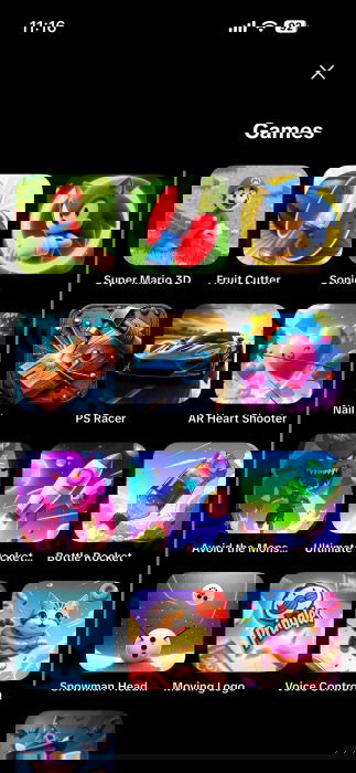 Selección de un minijuego disponible en TikTok
