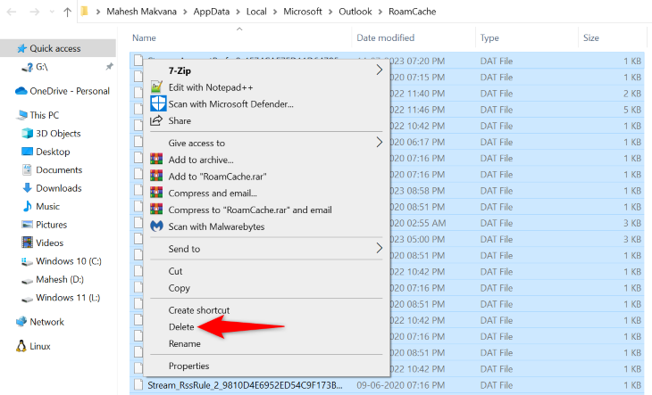 Выберите «Удалить» в меню.