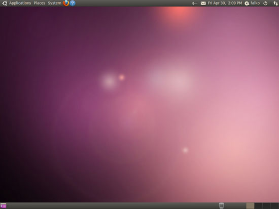 Новый рабочий стол Ubuntu 10.04 после обновления