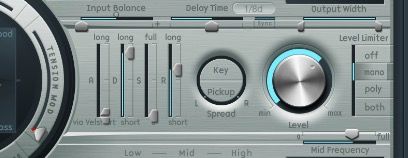 Панель усилителя и ADSR в Sculpture