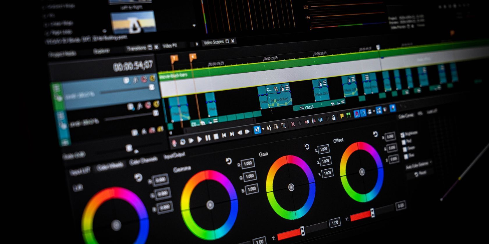 интерфейс программы для видеомонтажа на Mac