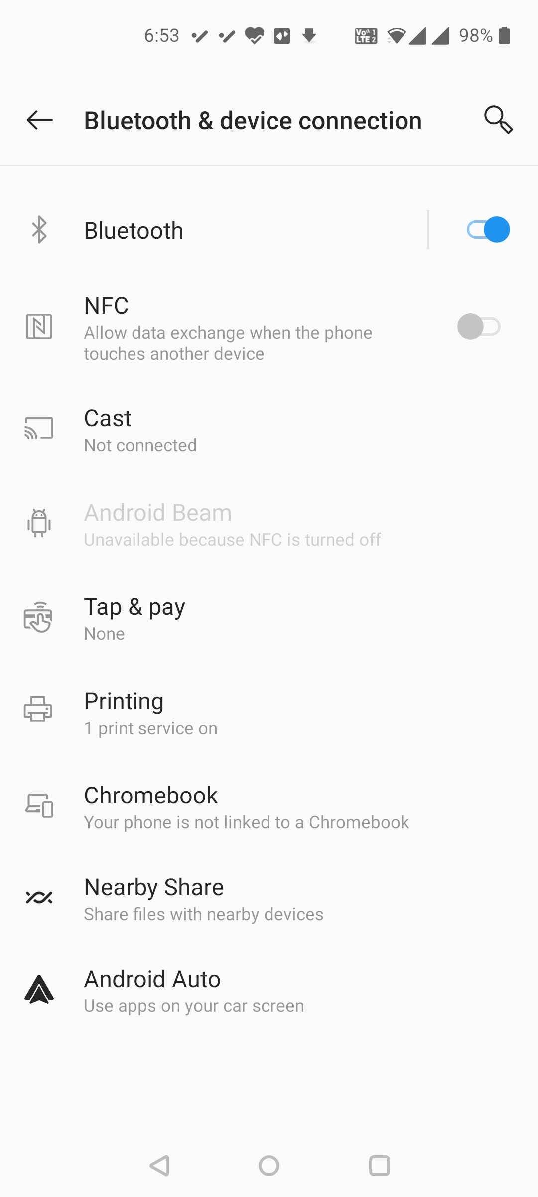 Настройки Bluetooth на Android