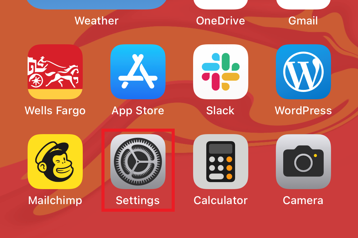 Сначала откройте приложение Настройки
