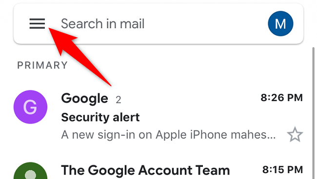 Откройте меню (гамбургер).