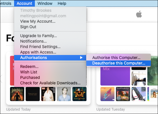 Деавторизация и повторная авторизация Mac