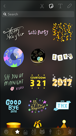 Меню стикеров и Bitmoji