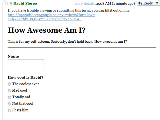 Скриншот интерфейса создания формы