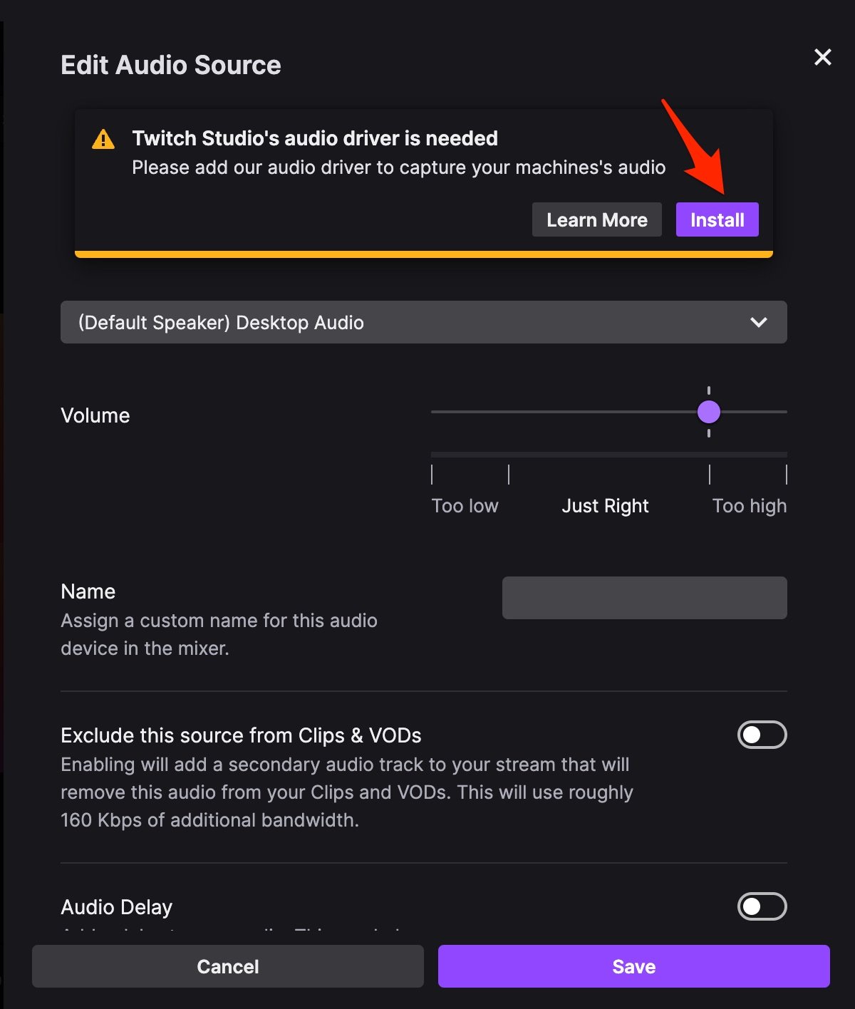 Установка аудио драйвера Twitch