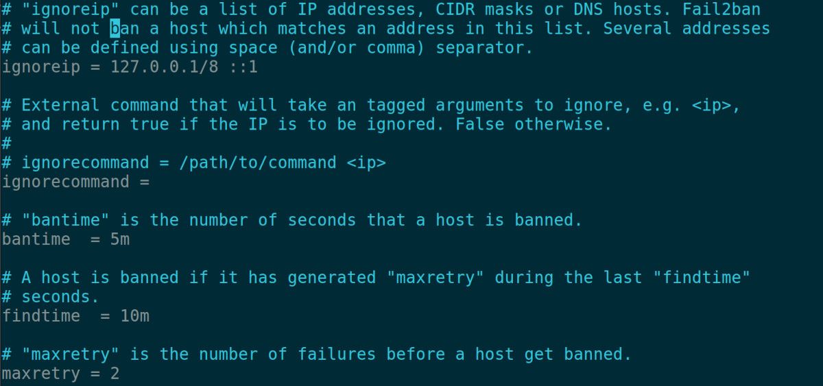 Пример конфигурации Fail2ban на Linux