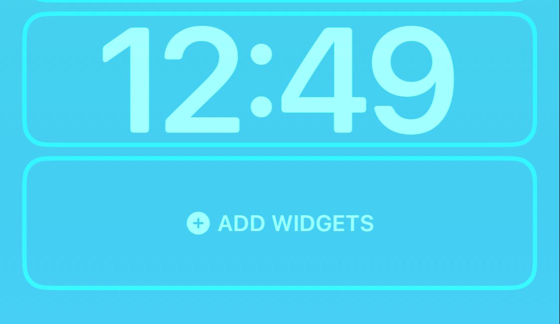 Кнопка добавления виджета на экране блокировки iPhone