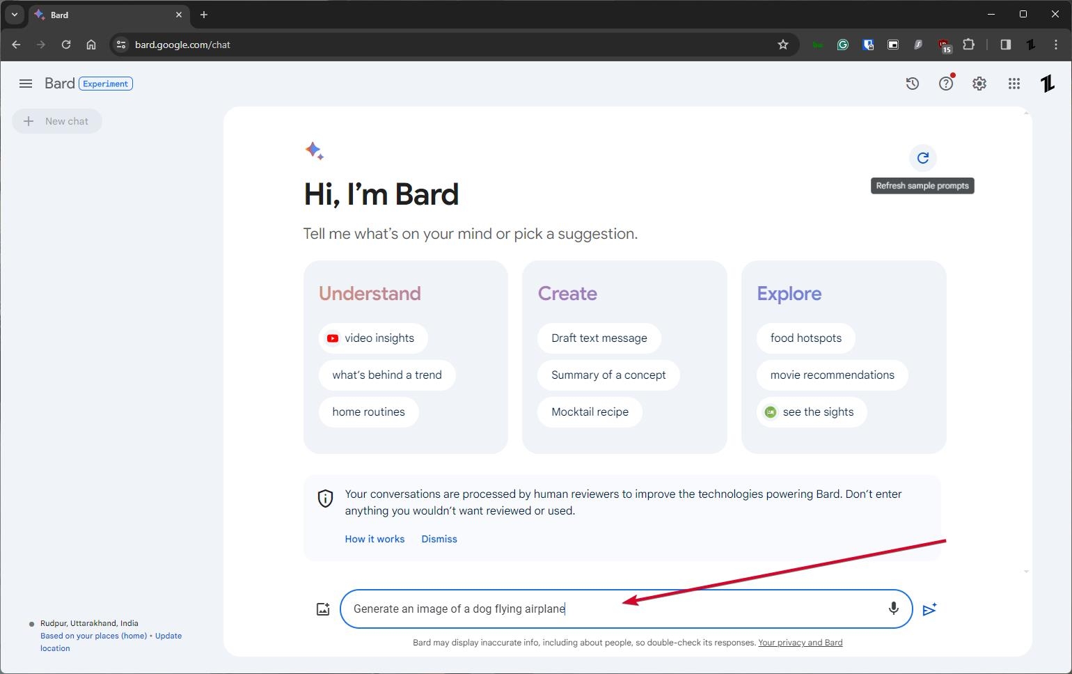Сгенерировать изображения ИИ с помощью Google Bard