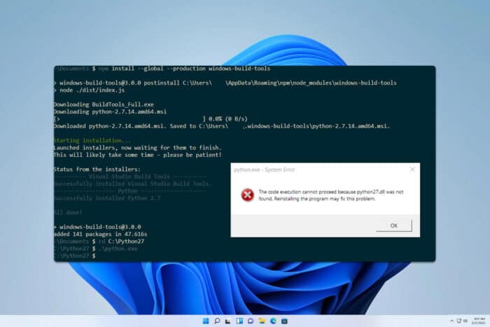 python27.dll отсутствует — как исправить