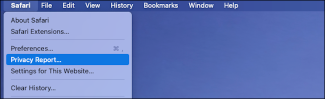 Откройте Отчёт о конфиденциальности в Safari