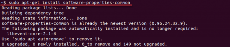 Установка software-properties-common в терминале