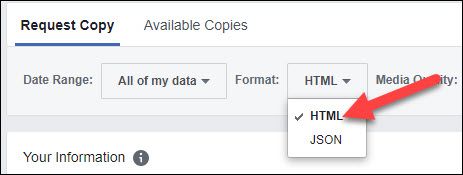 Выбор формата: HTML или JSON