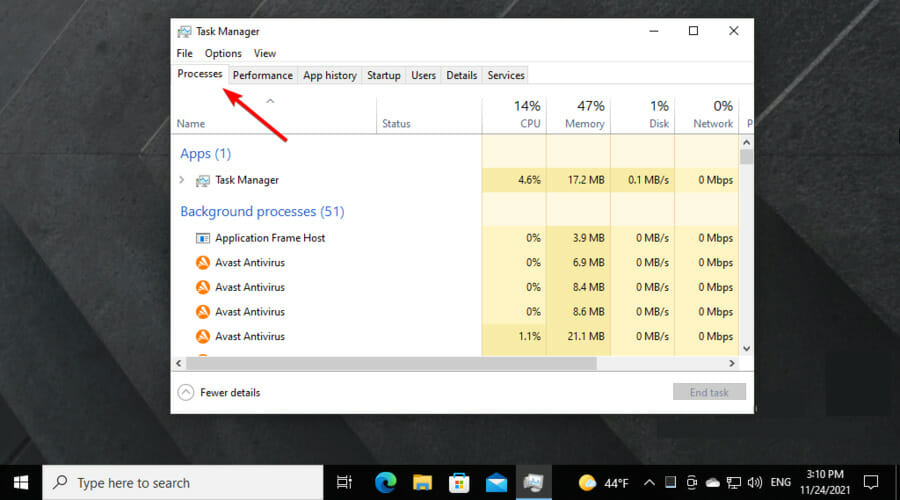 Процессы Windows с Discord