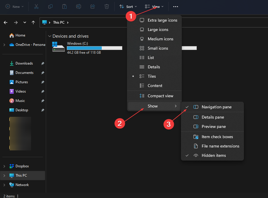 Восстановить боковую панель Проводника в Windows 11