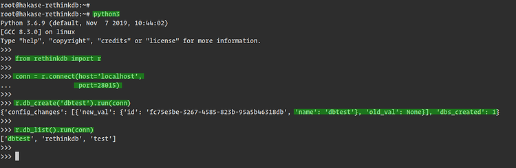 Результат r.db_list() в Python-консоли
