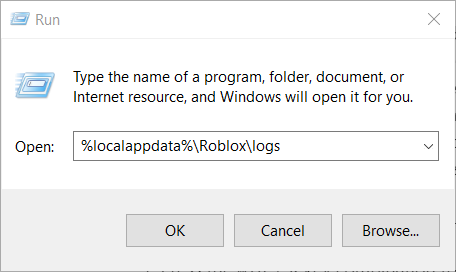 Папка логов Roblox в Проводнике Windows