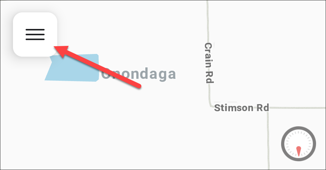 Иконка меню на карте Waze.