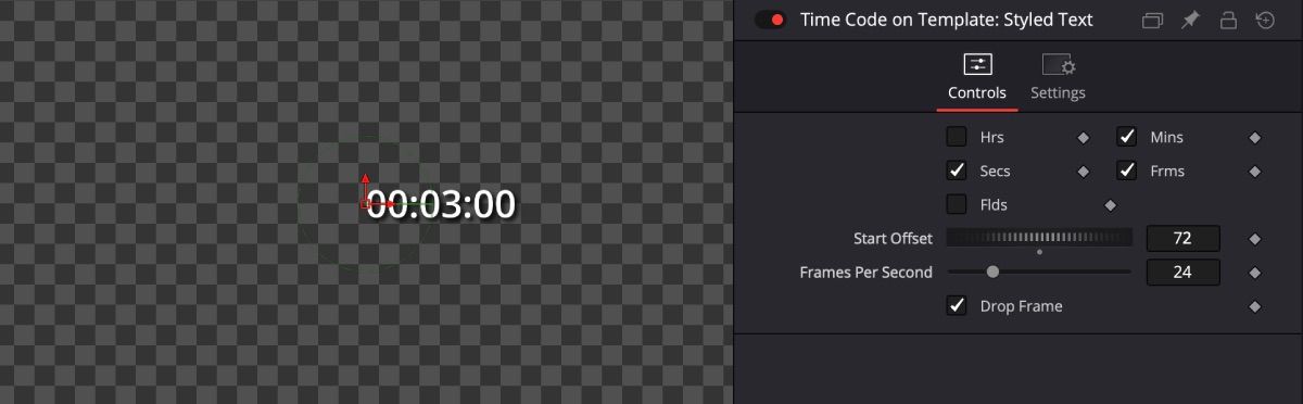 Опция Start Offset в инспекторе DaVinci Resolve