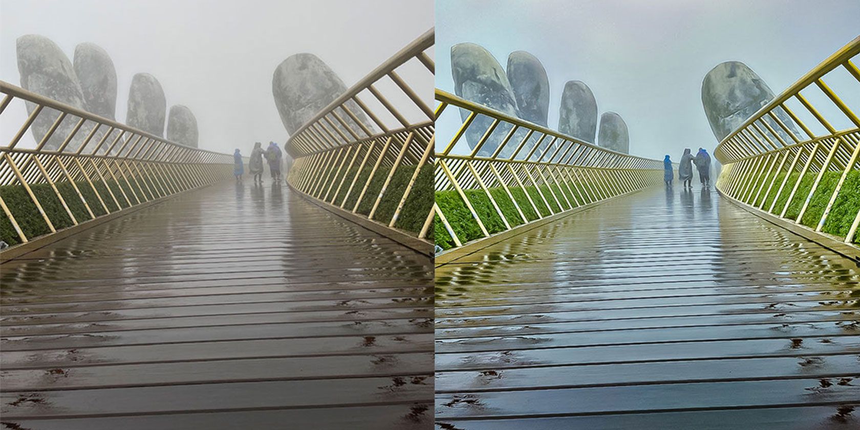 Удалить туман с фото в Photoshop